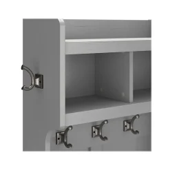 Storage Cabinets*Bush Furniture Woodland 24W Hall Tree and Small Shoe Bench with Shelves, Cape Cod Gray (WDL008CG)