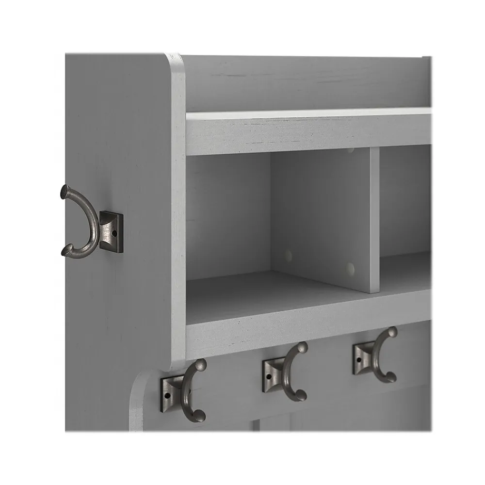 Storage Cabinets*Bush Furniture Woodland 24W Hall Tree and Small Shoe Bench with Shelves, Cape Cod Gray (WDL008CG)