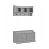 Storage Cabinets*Bush Furniture Woodland 40W Shoe Storage Bench with Doors and Wall Mounted Coat Rack, Cape Cod Gray (WDL003CG)