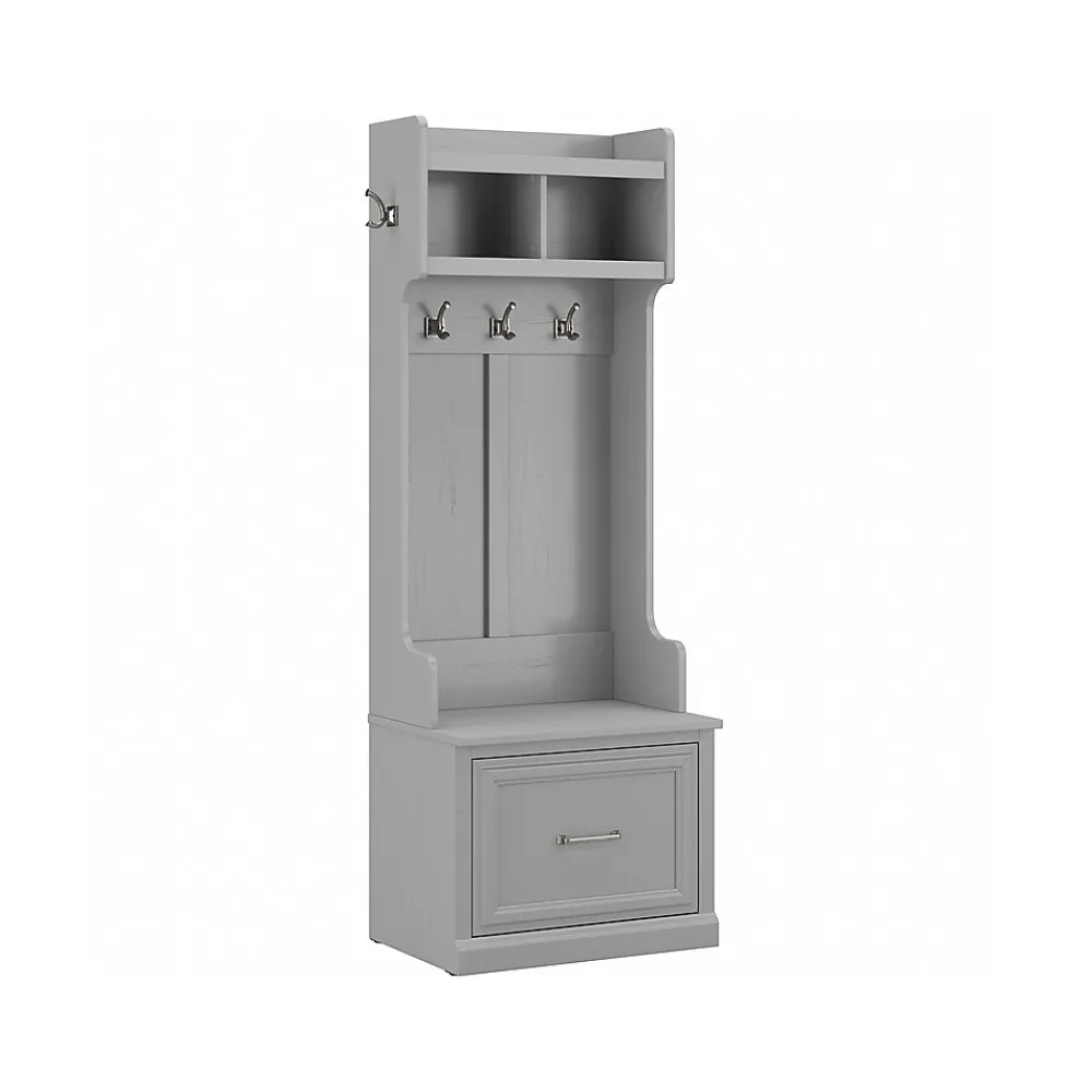 Storage Cabinets*Bush Furniture Woodland 24W Hall Tree and Small Shoe Bench with Drawer, Cape Cod Gray (WDL007CG)