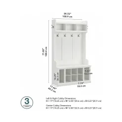 Storage Cabinets*Bush Furniture Woodland 40W Hall Tree and Shoe Storage Bench with Shelves, White Ash (WDL002WAS)