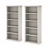 Bookcases*Bush Furniture Yorktown 67"H 5-Shelf Bookcase with Adjustable Shelves, Linen White Oak Laminated Wood, 2/Set (YRK012LW)