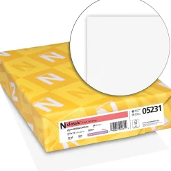 Resume Paper*Neenah Paper CLASSIC® Linen Writing Paper, 8 1/2" x 11", 24 lb., Linen Finish, Avon Brilliant White, 500/Ream