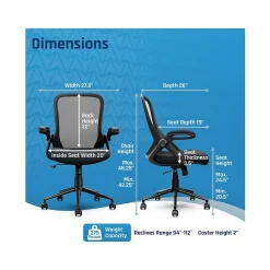Ergonomic Chairs*Click365 Ergonomic Fabric/Mesh Swivel Task Chair, (CCHR10003A) Black
