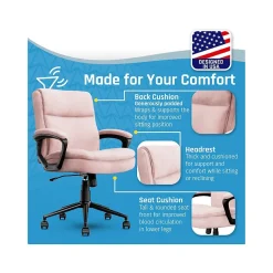 Ergonomic Chairs*Click365 Transform 2.0 Ergonomic Fabric Swivel Desk Chair, (CCHR10007E) Pink