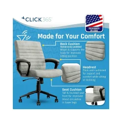 Ergonomic Chairs*Click365 Transform 3.0 Ergonomic Vegan Leather Swivel Desk Chair, (CCHR10008D) Gray