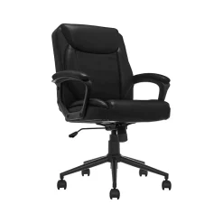 Ergonomic Chairs*Click365 Transform 1.0 Ergonomic Bonded Leather Swivel Desk Chair, (CCHR10001B) Black