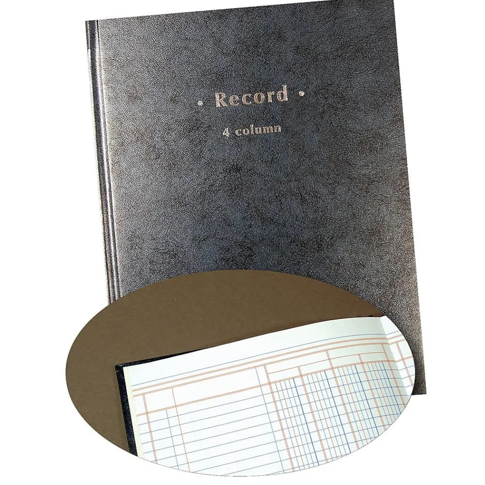 Accounting & Record Journals*Quill Brand Columnar Book, 4-Columns, 7.25" x 9.5", Blue Marble, 40 Sheets/Book (217745)