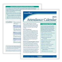 Hr Forms*ComplyRight 2025 Attendance Calendar Set, 50 Forms/Pack (A1411W16PK50)