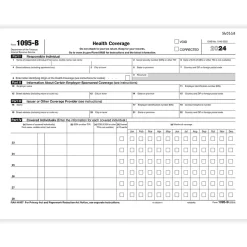 Tax Forms*ComplyRight 2024 1095-B Tax Form, 1-Part, White/Black, 50/Pack (1095BIRS50)