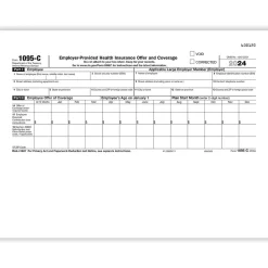 Tax Forms*ComplyRight 2024 1095-C Tax Form, 1-Part, White/Black, 500/Pack (1095CIRS500)