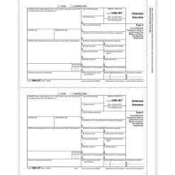 Tax Forms*ComplyRight 2024 1099-INT Tax Form, 1-Part, 2-Up, Copy C, 50/Pack (512250)