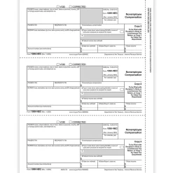 Tax Forms*ComplyRight 2024 1099-NEC Tax Form, 1-Part, 3-Up, Payer Copy C, 50/Pack (NEC511250)