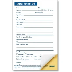 Hr Forms*ComplyRight 2 Part Small Request for Time Off, Pack of 50 (A2203)