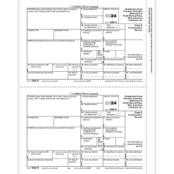 Tax Forms*ComplyRight 2024 1099-R Tax Form, 1-Part, 2-Up, Recipient Copy C, 50/Pack (514250)
