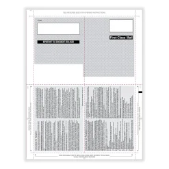 Tax Forms*ComplyRight 2024 1099-R Tax Form, 1-Part, 4-Up, Copy B, C, 2, 2, 500/Pack (PS284)