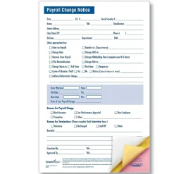 Hr Forms*ComplyRight Payroll Change Notice, 3-Part, Small, Pack of 50 (A2173)