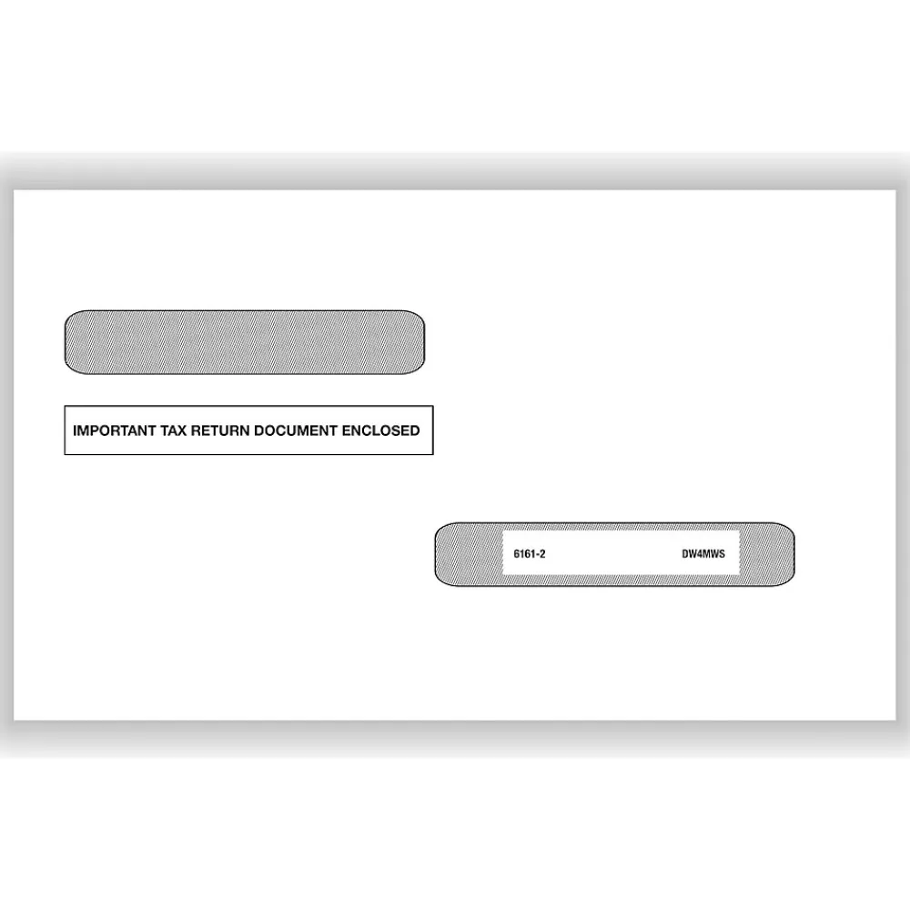 Tax Forms*ComplyRight Self Seal 1099-R Tax Double-Window Envelope, 5.63" x 9", White, 100/Pack (DW4MWS)