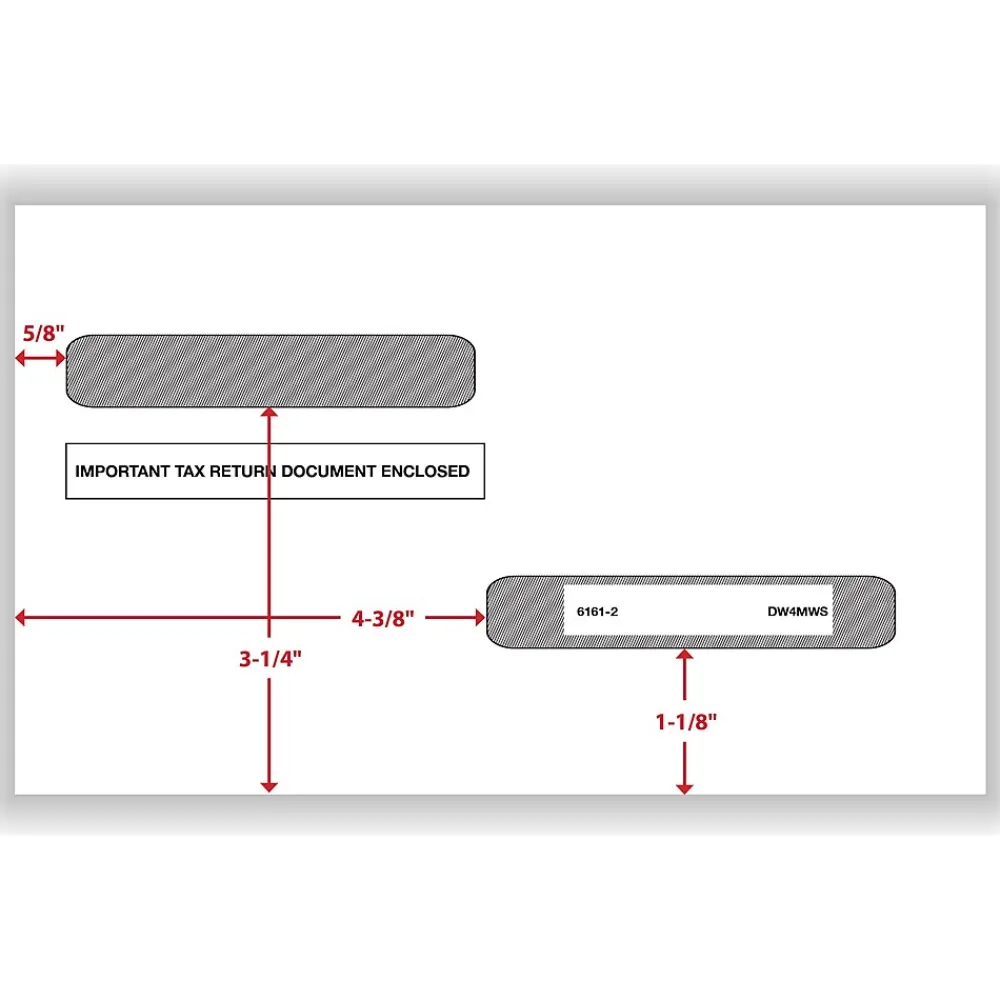 Tax Forms*ComplyRight Self Seal 1099-R Tax Double-Window Envelope, 5.63" x 9", White, 100/Pack (DW4MWS)
