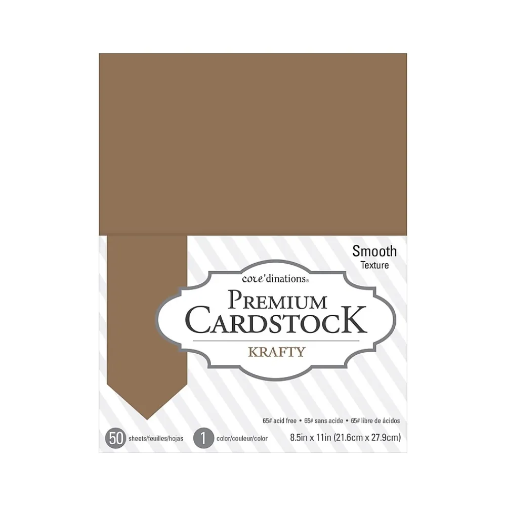Card Stock*Core’dinations Core'dinations Premium Smooth Cardstock, Krafty, 50 Sheets/Pack (377693)