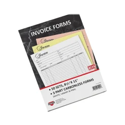 Business Forms*Cosco Artistic 3-Part Carbonless Invoices, 8.5" x 11", 50 Sets/Book (074004)
