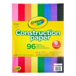 Construction Paper*Crayola 12" x 9" Construction Paper, Assorted Colors, 96 Sheets/Pack (993000)