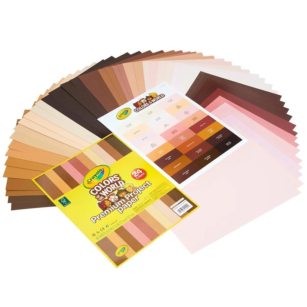 Construction Paper*Crayola Colors of the World 8.5" x 11" Construction Paper, Assorted Colors, 48 Sheets/Pack (99-0091)