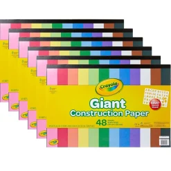 Construction Paper*Crayola Giant Construction Paper, 12" x 18", Assorted Colors, 48 Sheets/Pad, 6 Pads/Bundle (BIN990055-6)