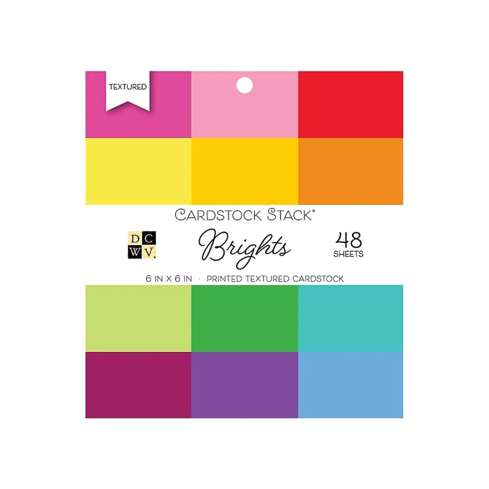 Card Stock*DCWV Brights Cardstock Sheets, Assorted Colors, 48/Pack (PS-005-00549)