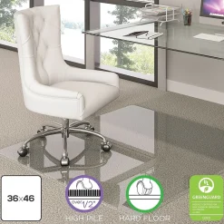 Chair Mats*Deflect-O Carpet & Hard Floor Chair Mat, 36" x 46", Glass (DEF-CMG70433646)