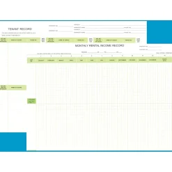 Accounting & Record Journals*Dome Rental Property Record Book, Red, 60 Pages, 8 1/2" x 11"