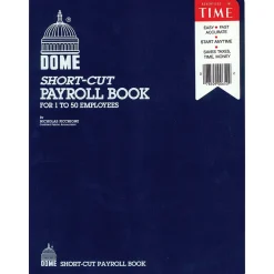 Accounting & Record Journals*Dome Short-Cut Payroll Book, 8 Columns, 11.25" x 8.75", Navy (650)