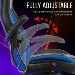 Office Chairs*Dormeo Ergonomic Faux Leather Swivel Manager's Chair, Blue (60030-BLU) Navy Blue