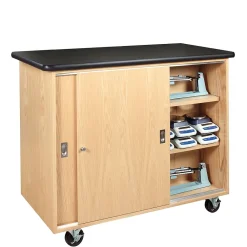 Storage Cabinets*DWI Mobile Balance Storage Cabinet Solid Oak and Oak Veneers Storage Cabinet
