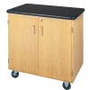 Storage Cabinets*DWI Mobile Storage Solid Oak Wood Cabinet With Plastic Laminate Top