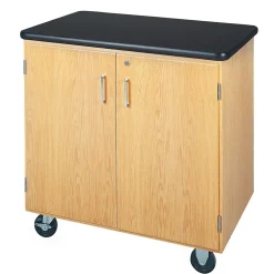 Storage Cabinets*DWI Mobile Storage Solid Oak Wood Cabinet With Plastic Laminate Top