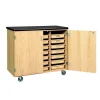 Storage Cabinets*DWI Mobile Tote Tray Laminate, Oak Wood Storage Cabinet