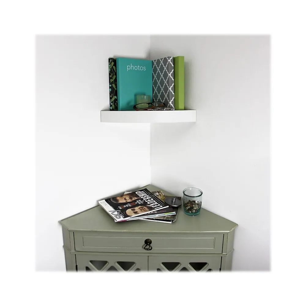 Shelving*Eden Grove Wood Mounted Wall Shelf, 11.8", White (0191806)