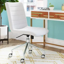 Office Chairs*Elle Decor Adelaide Fabric Task Chair, Ivory (48214B)