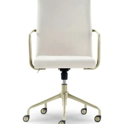 Office Chairs*Elle Decor Giselle Fabric Computer and Desk Chair, Cream/Gold (CHR10058D)