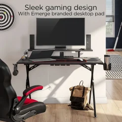 Computer Desks*Emerge Vizon 47"W Gaming Desk, (59260) Black