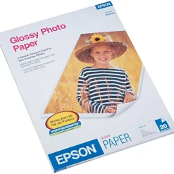 Photo Paper*Epson Glossy Photo Paper, 8.5" x 11", 20 Sheets/Pack (S041141)