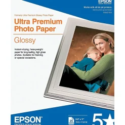 Photo Paper*Epson Ultra Premium Glossy Photo Paper, 8.5" x 11", 25 Sheets/Pack (S042182)
