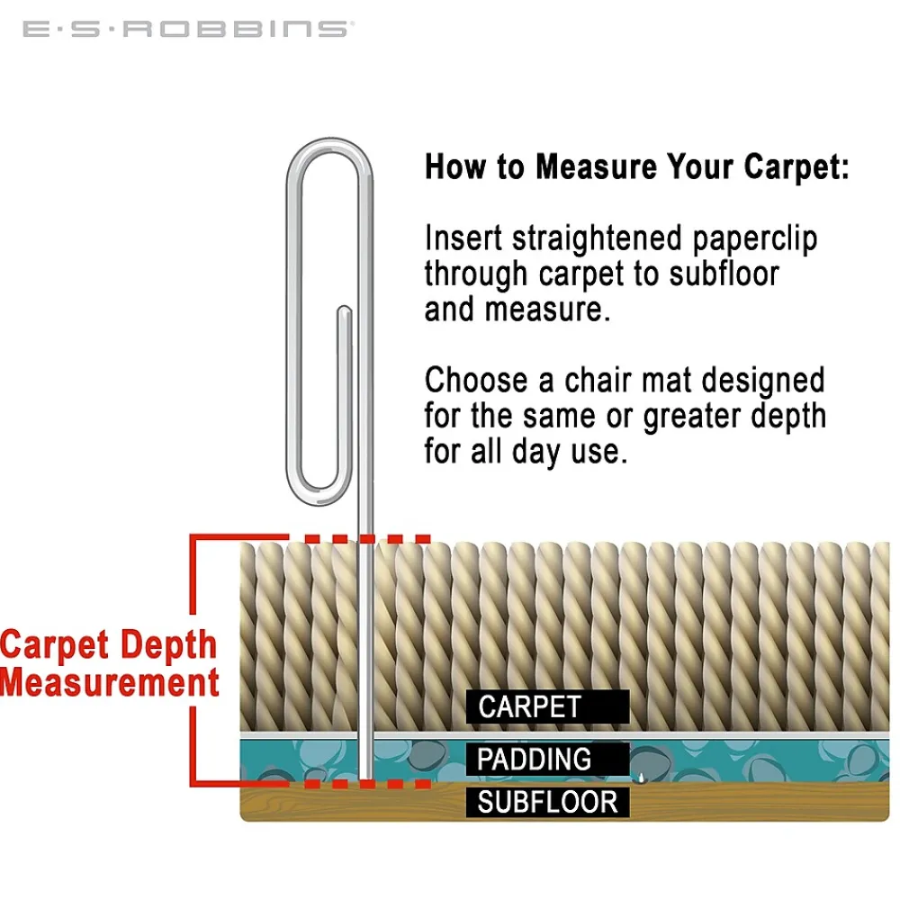 Chair Mats*ES Robbins Natural Origins Carpet Chair Mat, 46" x 60'', Medium-Pile, Clear (ESR141052)
