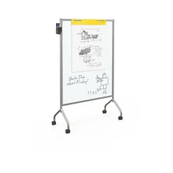 Dry Erase*Balt Essentials by Mobile Magnetic Dry-Erase Whiteboard, Anodized Aluminum Frame, 6' x 4' (62542)