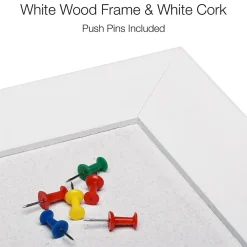 Bulletin*Global Printed Products Excello Global Products Cork Bulletin Board, White Frame, 3' x 2' (EGP-HD-0519)