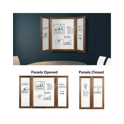 Dry Erase*Excello Global Products Double Sided Magnetic Steel Dry-Erase Whiteboard, Wood Frame, 5' x 3' (EGP-HD-0530-BN)