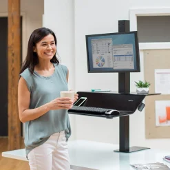 Standing Desks*Fellowes Lotus VE Sit-Stand Single Manual Lift Workstation, Black (2750862)