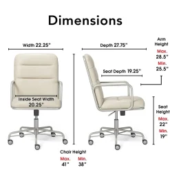 Office Chairs*Finch Franklin Bonded Leather Computer and Desk Chair, Ivory White (CHR10060C)