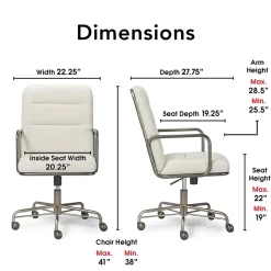 Office Chairs*Finch Franklin Bonded Leather Computer and Desk Chair, Cream White (CHR10060D)